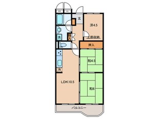 グリーン北塩屋(203)の物件間取画像